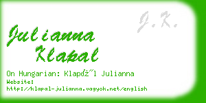 julianna klapal business card